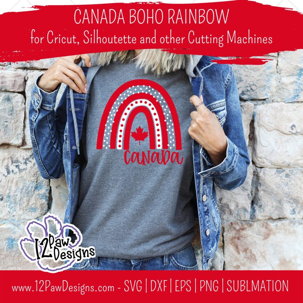 Canada Rainbow, Canada, Boho Canada, Boho Rainbow, Cricut Silhouette, Svg/Dxf/Png/Eps/Sublimation, Digital Download, Cut File