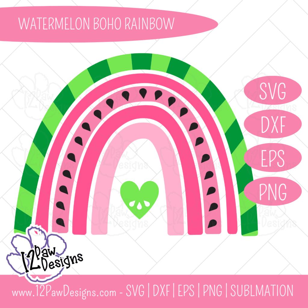 Watermelon Rainbow, Watermelon, Watermelon Boho Rainbow, Cricut Silhouette, Svg/Dxf/Png/Eps/Sublimation, Digital Download, Cut File