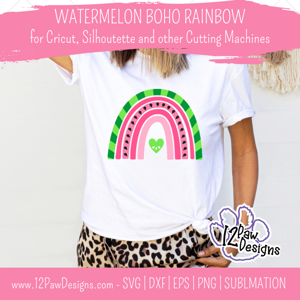 Watermelon Rainbow, Watermelon, Watermelon Boho Rainbow, Cricut Silhouette, Svg/Dxf/Png/Eps/Sublimation, Digital Download, Cut File