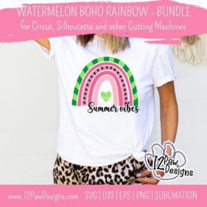 Watermelon Rainbow Bundle, Watermelon, Summer Vibes, Watermelon Boho Rainbow, Cricut Silhouette, Svg/Dxf/Png/Eps/Sublimation, Digital Download, Cut File