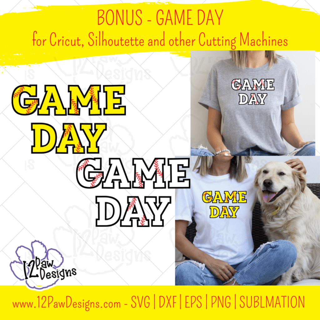 Game Day Softball, Baseball, Softball, Game Day, Cricut, Silhouette, Sublimation, Svg, Png, Digital Download, Cut File