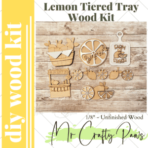 Diy Lemon Tiered Tray, Tiered Tray Decor, Lemon Tray, Lemon Tiered Tray, Unfinished Wood Blank, Diy Wood Kit