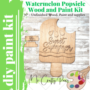 Paint Kit Watermelon Popsicle Sign, Watermelon Door Hanger, Popsicle Door Hanger, DIY Paint Kit, Paint Your Own