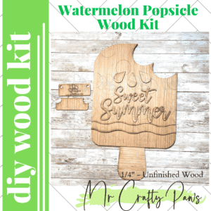 Diy Watermelon Popsicle Sign, Watermelon Door Hanger, Popsicle Door Hanger, Watermelon, Unfinished Wood Blank, Diy Wood Kit