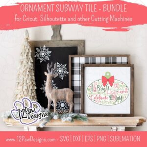 Christmas Subway Art Bundle , Christmas Bulb Subway Art Bulb, Ornament Subway, Cricut Silhouette, Svg/Dxf/Png/Eps/Sublimation, Digital Download, Cut File