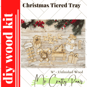 DIY Christmas Tiered Tray Decor, Christmas Tier Tray Decor, Holiday Tiered Tray, Christmas, Christmas Tier Tray, Unfinished Wood Blank, Diy Wood Kit