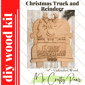 Diy Christmas Truck and Reindeer, Christmas Truck, Back of Truck, Reindeer, Christmas Truck Door Hanger, Christmas Decor, Unfinished Wood Blank, Diy Wood