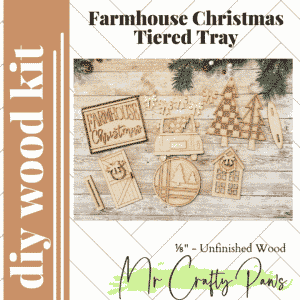 DIY Farmhouse Christmas Tiered Tray Decor, Christmas Tier Tray Decor, Farmhouse Tiered Tray, Christmas, Unfinished Wood Blank, Diy Wood Kit