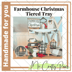 Handmade Farmhouse Christmas Tiered Tray Decor, Christmas Tier Tray Decor, Farmhouse Tiered Tray, Christmas, Hand Painted
