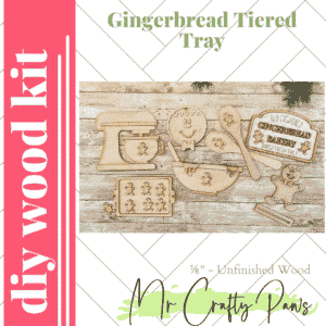 DIY Gingerbread Tiered Tray, Christmas Tiered Tray Decor, Gingerbread Decor, Christmas, Christmas Tier Tray, Unfinished Wood Blank, Diy Wood Kit