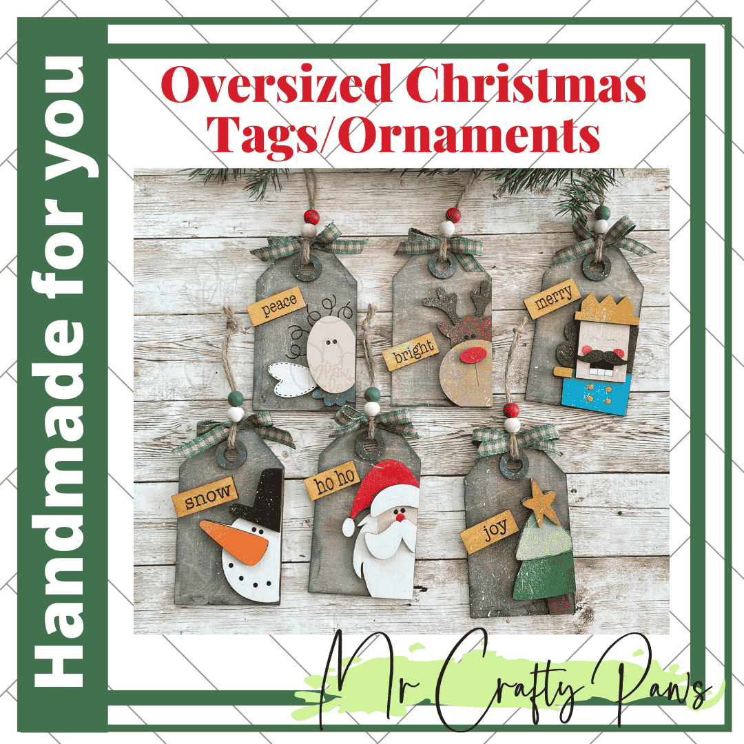 Handmade Christmas Tags, Christmas Ornaments, Stocking Tag, Reindeer, Santa, Angel, Nutcracker, Christmas Tree, Snowman, Hand Painted
