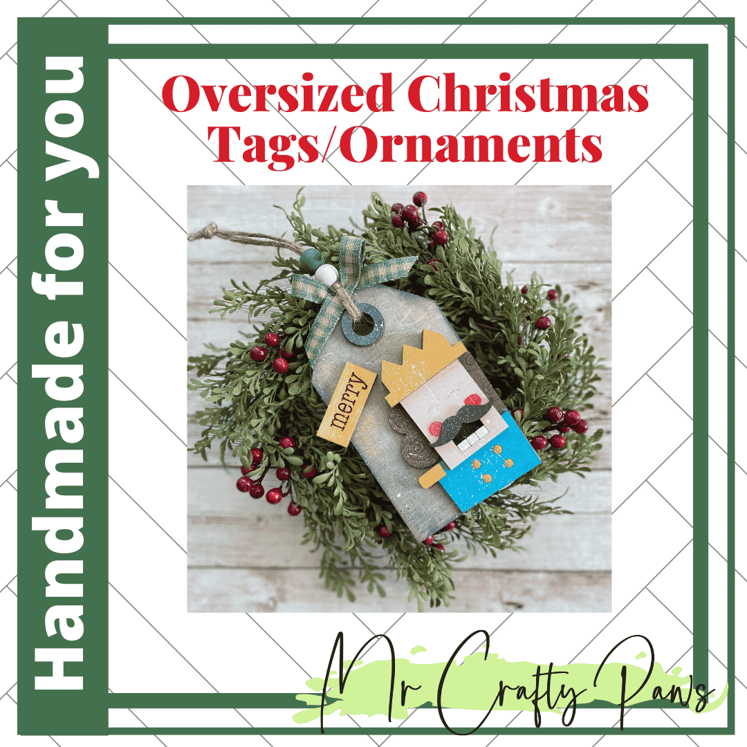 Handmade Christmas Tags, Christmas Ornaments, Stocking Tag, Reindeer, Santa, Angel, Nutcracker, Christmas Tree, Snowman, Hand Painted