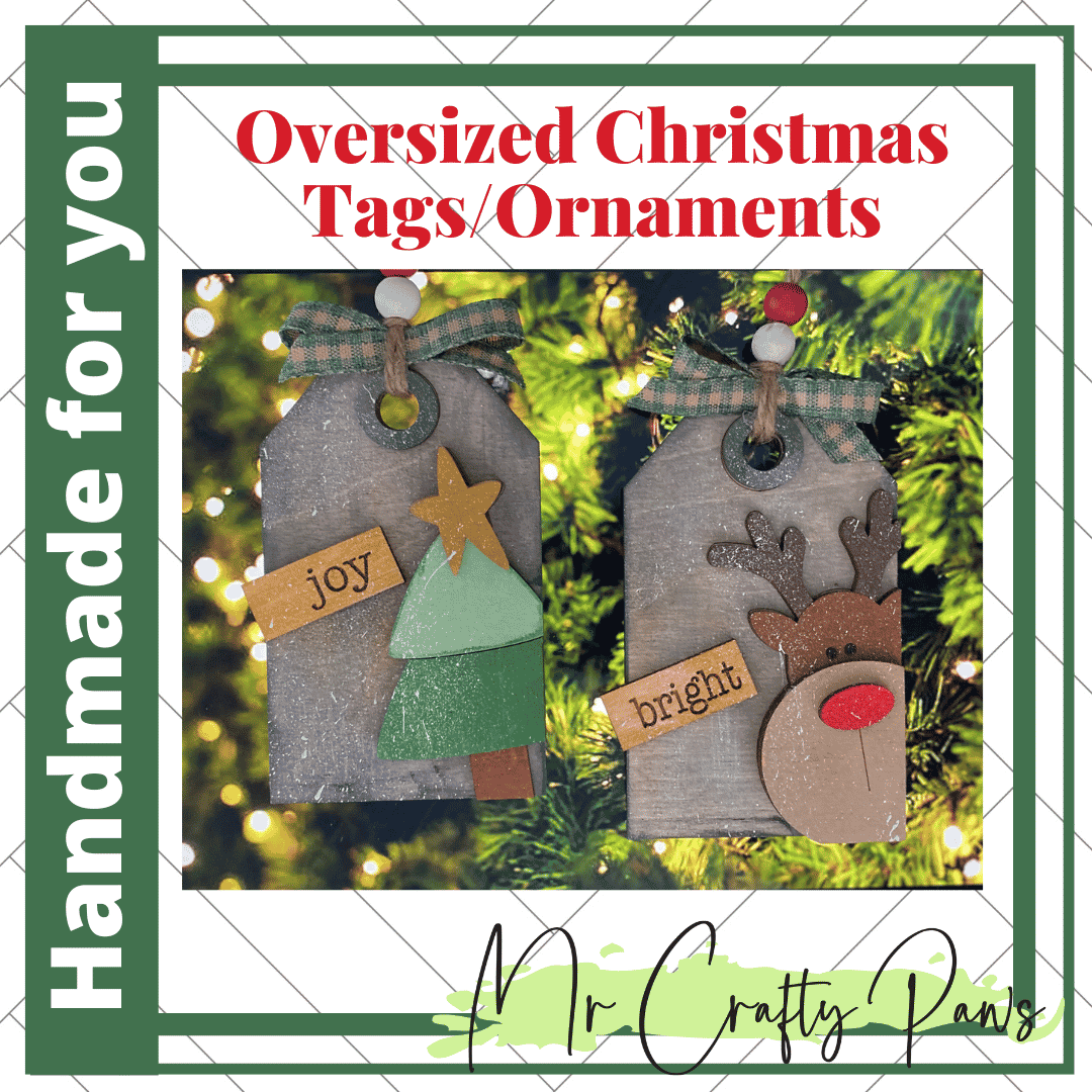 Handmade Christmas Tags, Christmas Ornaments, Stocking Tag, Reindeer, Santa, Angel, Nutcracker, Christmas Tree, Snowman, Hand Painted