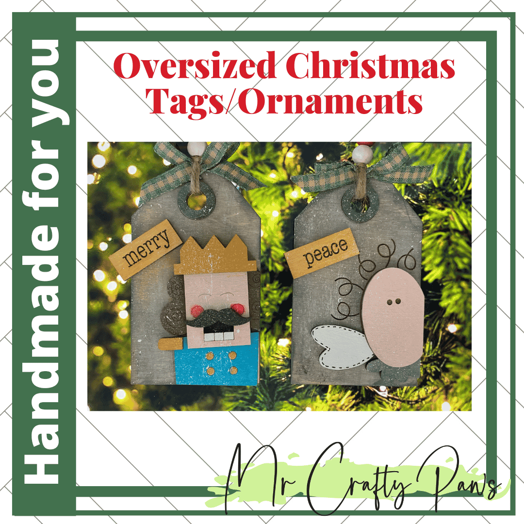 Handmade Christmas Tags, Christmas Ornaments, Stocking Tag, Reindeer, Santa, Angel, Nutcracker, Christmas Tree, Snowman, Hand Painted