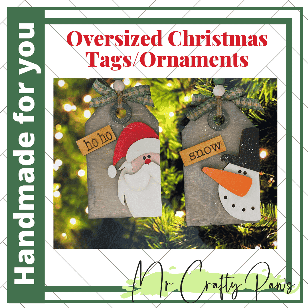 Handmade Christmas Tags, Christmas Ornaments, Stocking Tag, Reindeer, Santa, Angel, Nutcracker, Christmas Tree, Snowman, Hand Painted