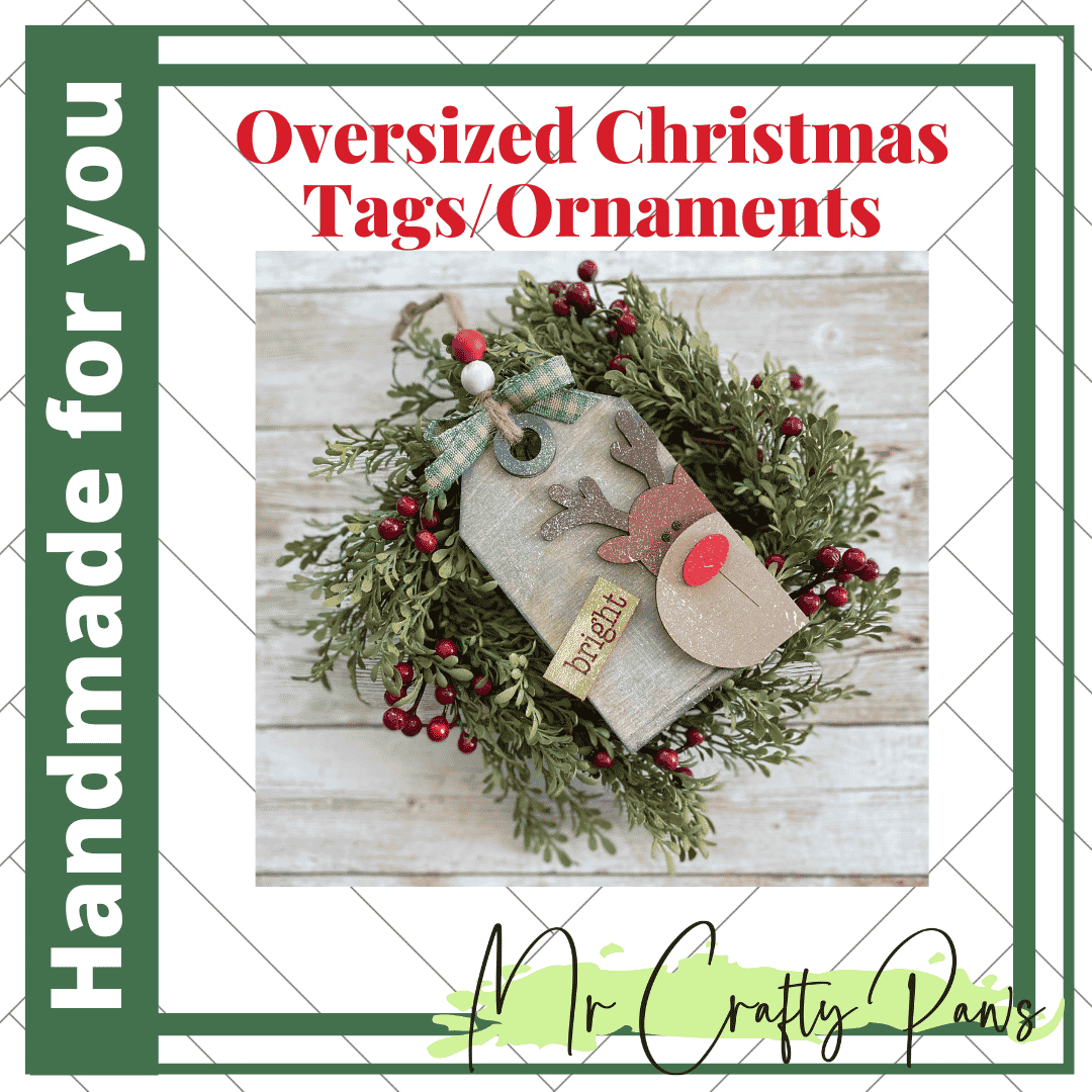 Handmade Christmas Tags, Christmas Ornaments, Stocking Tag, Reindeer, Santa, Angel, Nutcracker, Christmas Tree, Snowman, Hand Painted