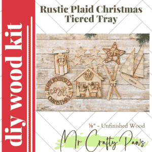 DIY Rustic Christmas Tiered Tray Decor, Christmas Tier Tray Decor, Lodge Tiered Tray, Christmas, Christmas Tier Tray, Unfinished Wood Blank, Diy Wood Kit