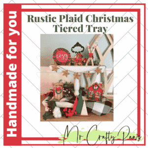 Handmade Rustic Christmas Tiered Tray Decor, Christmas Tier Tray Decor, Lodge Tiered Tray, Christmas, Christmas Tier Tray, Hand Painted