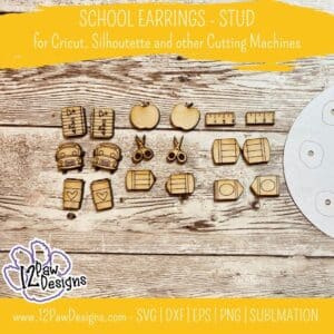 Back to School Earrings, Teacher Earrings, Crayon Earrings, Pencil Earrings, Teacher Gift, 11 Pairs, Glowforge, Laser Ready, Svg/Dxf/Png/Pdf, Digital, Cut File