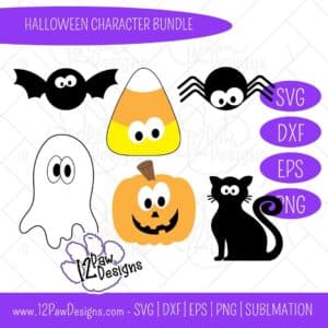 Halloween Bundle, Halloween Cute Characters, Halloween Bundle SVG, Stickers, Cricut Silhouette, Svg/Dxf/Png/Eps/Sublimation, Digital Download