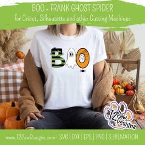 Halloween Boo, Boo SVG, Frank, Spider, Ghost, Halloween, Cricut, Silhouette, Svg/Png/Dxf/Eps/Sublimation, Digital Download, Cut File