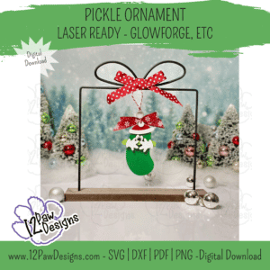 Pickle Ornament, Pickle, Christmas Pickle Ornament, Pickle SVG, Christmas Ornament, Glowforge, Laser Ready, Svg/Dxf/Png/Pdf, Digital, Cut File