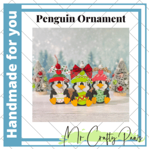 Handmade Penguin Ornament, Penguin Christmas Ornament, Penguin, Christmas Ornament, Hand Painted