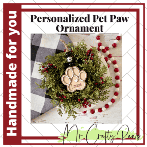 Personalized Paw Print Ornament, Engraved Paw Ornament, Pet Christmas Ornament, Paw Ornament, Personalized Christmas Ornament, Handmade