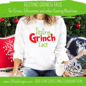 Resting Grinch Face, Grinch Face, Grinch, Grinch Christmas, Cricut Silhouette, Svg/Dxf/Png/Eps/Sublimation, Digital Download, Cut File