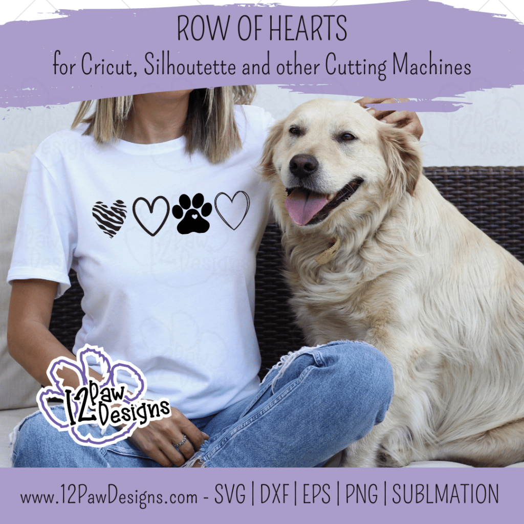Row of Hearts, Valentine’s Day, Boho Hearts, Valentine Heart, Cricut, Silhouette, Svg/Png/Dxf/Eps/Sublimation, Digital Download, Cut File