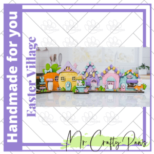Handmade Easter Village, Bunny Easter House, Cottontail Village, Easter, Easter Standing Houses, Easter Decor, Hand Painted