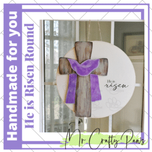 Handmade He is Risen Round, He is Risen Wall Art, Easter Decor, Christian Sign, Easter Door Hanger Sign, Hand Painted
