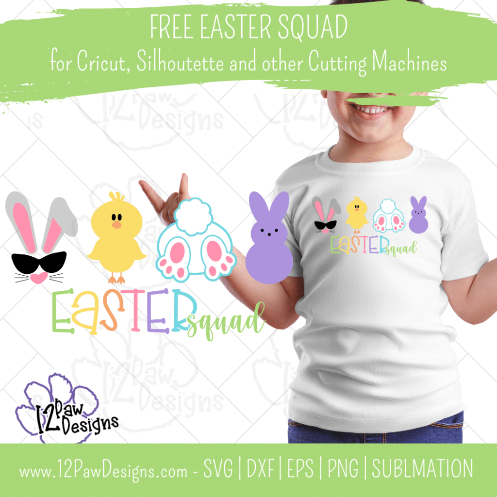 Easter Squad, Marshmallow Bunny, Easter Kid, Bunny, Cricut, Silhouette, Svg/Png/Dxf/Eps/Sublimation, Digital Download, Cut File