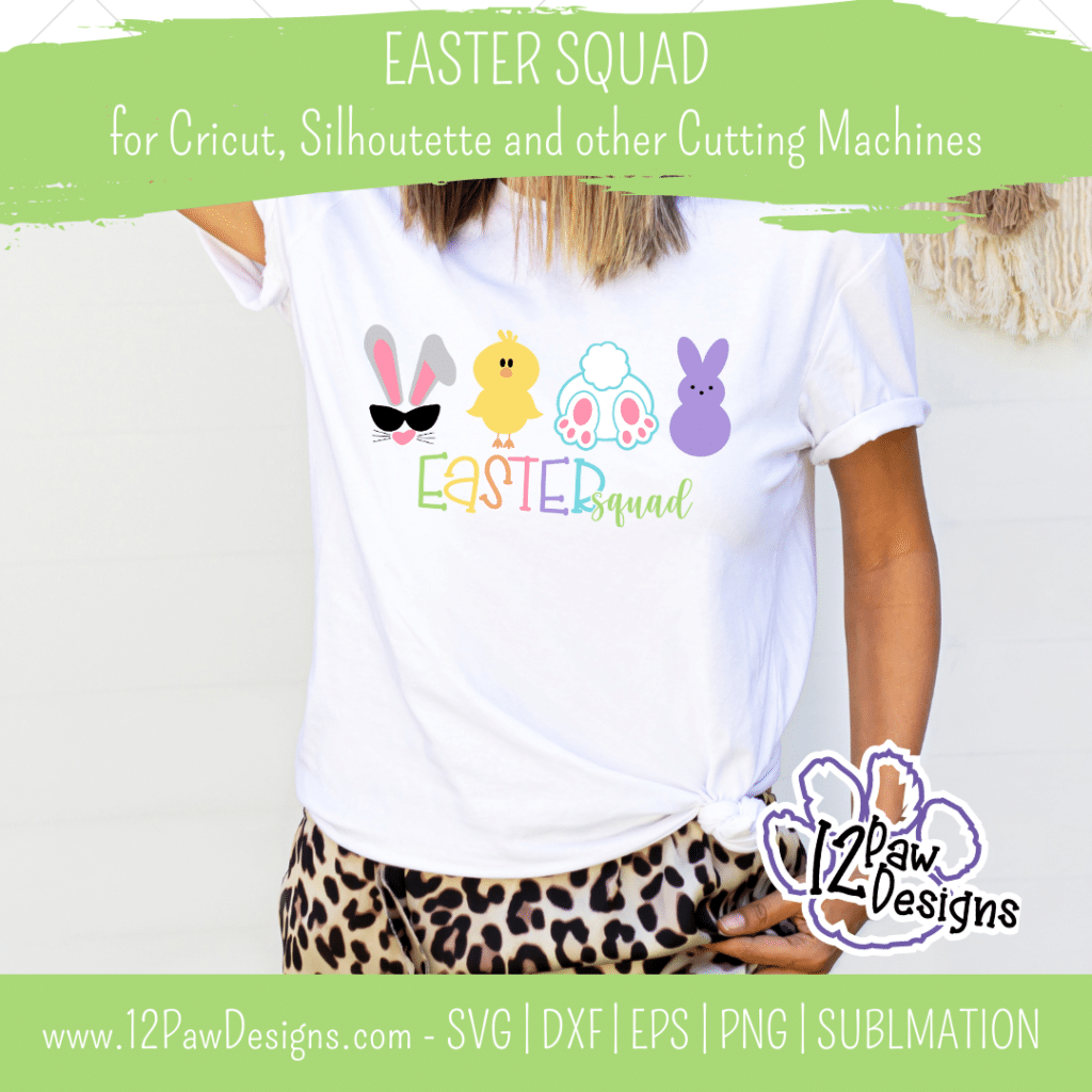 Easter Squad, Marshmallow Bunny, Easter Kid, Bunny, Cricut, Silhouette, Svg/Png/Dxf/Eps/Sublimation, Digital Download, Cut File