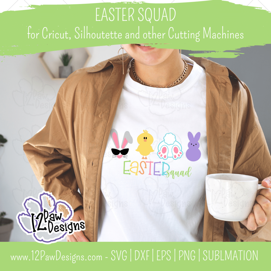 Easter Squad, Marshmallow Bunny, Easter Kid, Bunny, Cricut, Silhouette, Svg/Png/Dxf/Eps/Sublimation, Digital Download, Cut File
