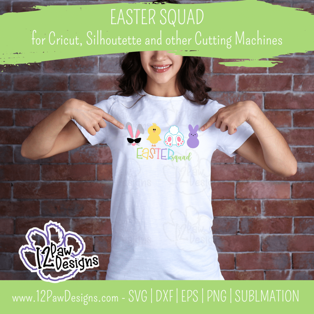 Easter Squad, Marshmallow Bunny, Easter Kid, Bunny, Cricut, Silhouette, Svg/Png/Dxf/Eps/Sublimation, Digital Download, Cut File