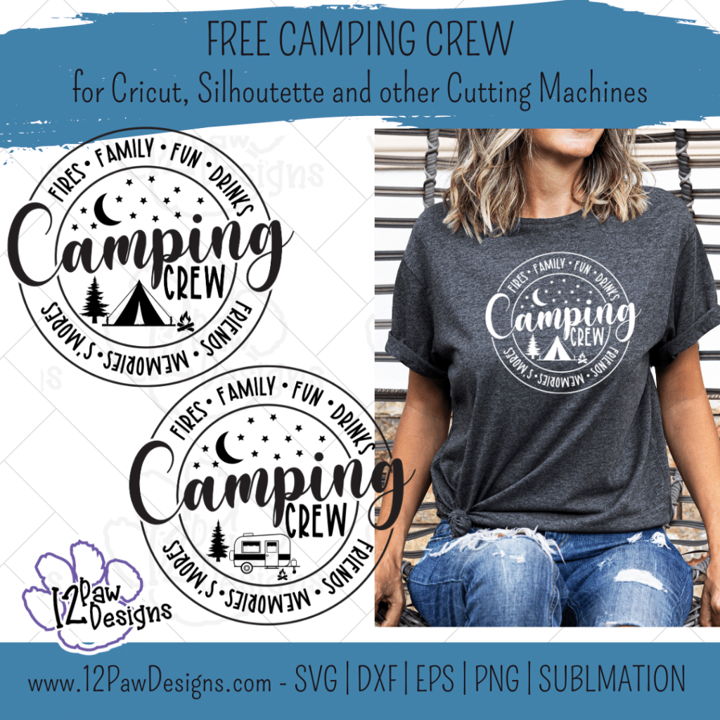 Camping Crew, Happy Crew, Camp Adventure, Cricut, Silhouette, Svg/Png/Dxf/Eps/Sublimation, Digital Download, Cut File