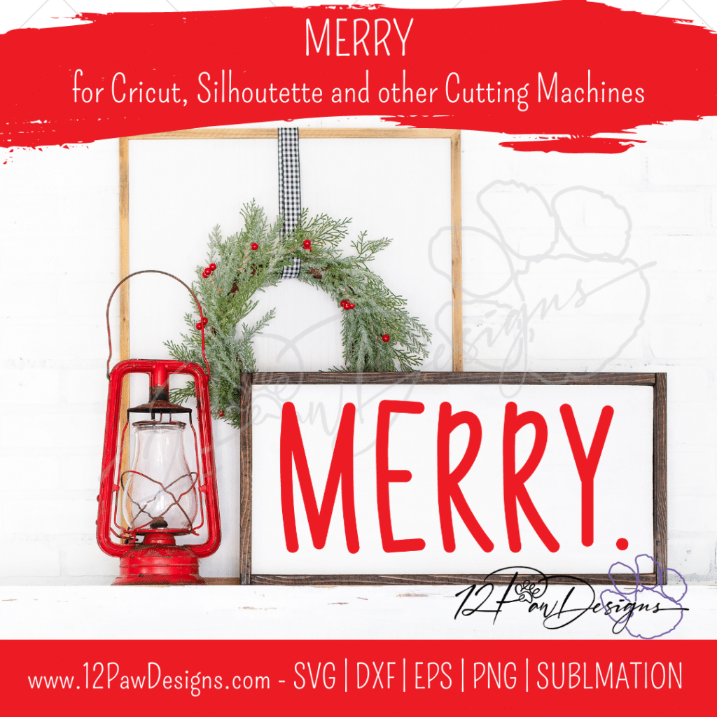 Merry SVG, Merry Christmas, Merry Hand lettered, Merry Script, Cricut, Silhouette, Svg/Dxf/Png/Eps, Digital, Cut File