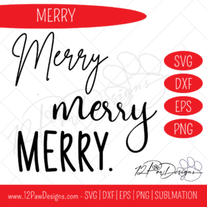 Merry SVG, Merry Christmas, Merry Hand lettered, Merry Script, Cricut, Silhouette, Svg/Dxf/Png/Eps, Digital, Cut File