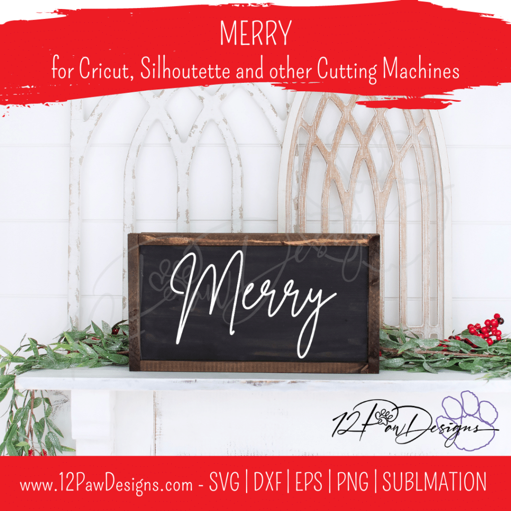 Merry SVG, Merry Christmas, Merry Hand lettered, Merry Script, Cricut, Silhouette, Svg/Dxf/Png/Eps, Digital, Cut File