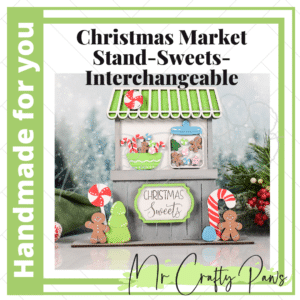 Handmade Christmas Market Stand, Christmas Sweets Market Stand, Interchangeable Market Shop, Christmas Decor, Hand Painted