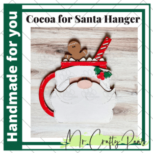 Handmade Cocoa for Santa Hanger, Christmas Decor, Santa Cocoa, Santa, Wall/Door, Hand Painted