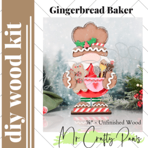 DIY Gingerbread Baker, Baking Gnome, Gingerbread Gnome, Gnome Shelf Sitter, Gingerbread, Unfinished Wood Blank, Diy Wood Kit
