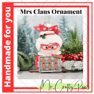 Handmade Mrs Claus Ornament, Christmas Ornament, Mrs Claus, Mrs Claus Baker, Hand Painted