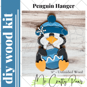 DIY Penguin Hanger, Christmas Decor, Penguin Door, Penguin Wall, Wall/Door, Unfinished Wood Blank, Diy Wood Kit