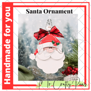 Handmade Santa Ornament, Christmas Ornament, Santa, Santa Head, Hand Painted