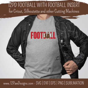 12PD Football with football insert 5 - 12 Paw Designs Football, Football with insert, Football SVG, Cricut, Silhouette, Svg/Dxf/Png/Eps, Digital, Cut File