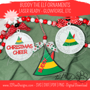 12PD Buddy the Elf Ornaments - Laser File, Download