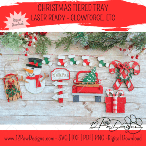 12PD Christmas Tiered Tray - Laser File, Download