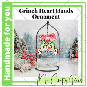 12PD Grinch Heart Hands Ornament-DIY Wood